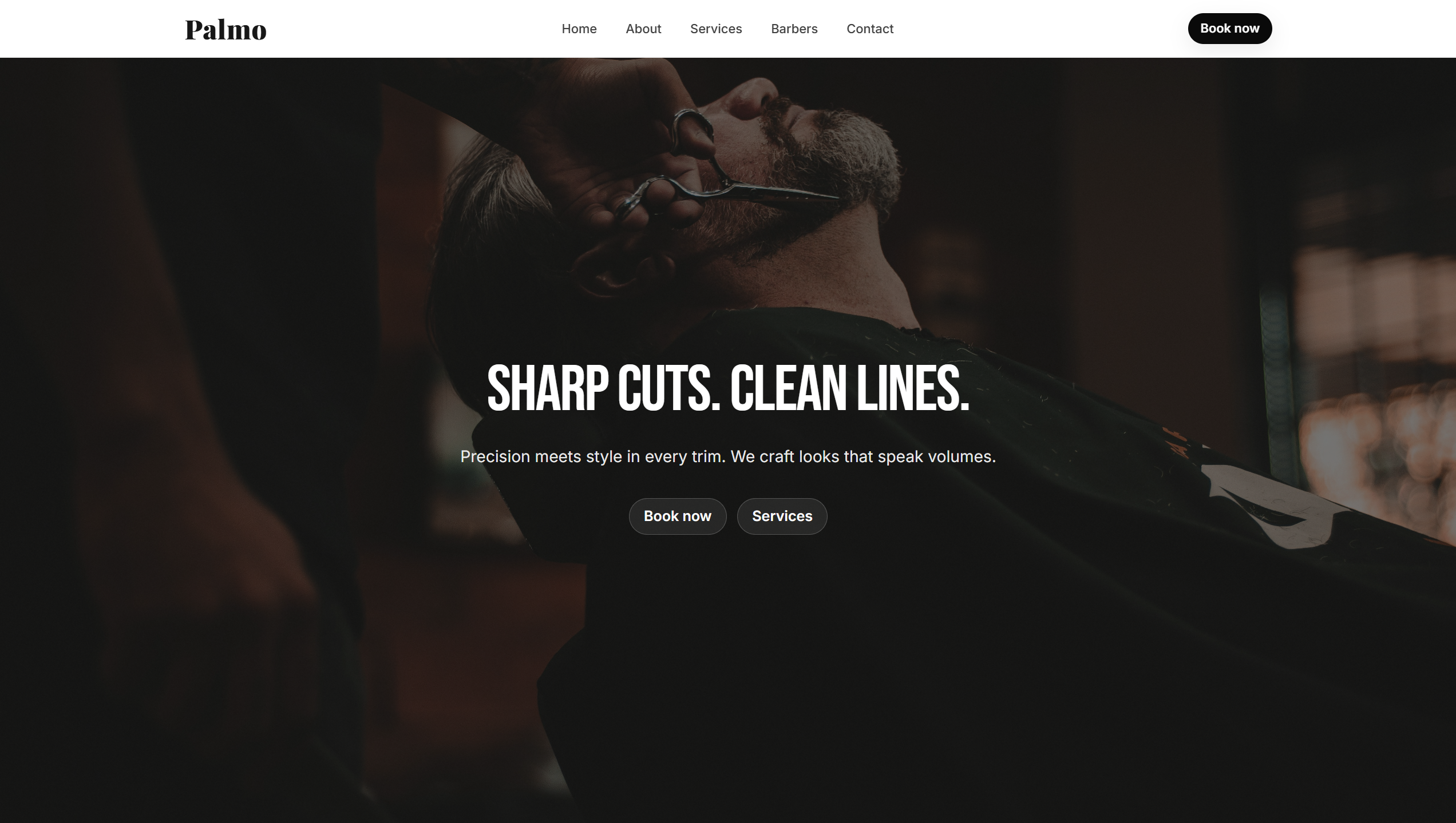 Palmo Barber website